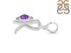 Amethyst & White Topaz Alphabet R Pendant AMT-RDA-18.