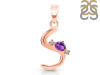 Amethyst & White Topaz Alphabet S Pendant AMT-RDA-19.
