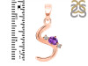 Amethyst & White Topaz Alphabet S Pendant AMT-RDA-19.