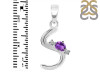 Amethyst & White Topaz Alphabet S Pendant AMT-RDA-19.