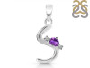 Amethyst & White Topaz Alphabet S Pendant AMT-RDA-19.