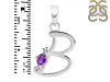Amethyst & White Topaz Alphabet B Pendant AMT-RDA-2.