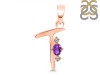 Amethyst & White Topaz Alphabet T Pendant AMT-RDA-20.