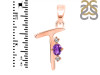 Amethyst & White Topaz Alphabet T Pendant AMT-RDA-20.