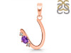 Amethyst & White Topaz Alphabet U Pendant AMT-RDA-21.