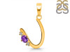 Amethyst & White Topaz Alphabet U Pendant AMT-RDA-21.