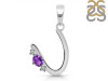 Amethyst & White Topaz Alphabet U Pendant AMT-RDA-21.