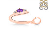 Amethyst & White Topaz Alphabet U Pendant AMT-RDA-21.