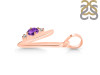 Amethyst & White Topaz Alphabet V Pendant AMT-RDA-22.