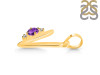 Amethyst & White Topaz Alphabet V Pendant AMT-RDA-22.
