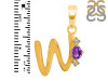 Amethyst & White Topaz Alphabet W Pendant AMT-RDA-23.