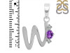 Amethyst & White Topaz Alphabet W Pendant AMT-RDA-23.