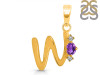 Amethyst & White Topaz Alphabet W Pendant AMT-RDA-23.