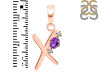 Amethyst & White Topaz Alphabet X Pendant AMT-RDA-24.