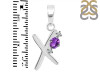 Amethyst & White Topaz Alphabet X Pendant AMT-RDA-24.