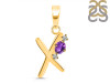 Amethyst & White Topaz Alphabet X Pendant AMT-RDA-24.