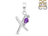 Amethyst & White Topaz Alphabet X Pendant AMT-RDA-24.