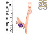 Amethyst & White Topaz Alphabet Y Pendant AMT-RDA-25.