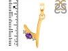 Amethyst & White Topaz Alphabet Y Pendant AMT-RDA-25.