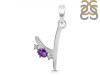 Amethyst & White Topaz Alphabet Y Pendant AMT-RDA-25.