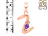 Amethyst & White Topaz Alphabet Z Pendant AMT-RDA-26.