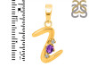 Amethyst & White Topaz Alphabet Z Pendant AMT-RDA-26.