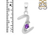 Amethyst & White Topaz Alphabet Z Pendant AMT-RDA-26.