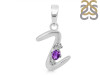 Amethyst & White Topaz Alphabet Z Pendant AMT-RDA-26.