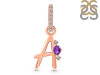 Amethyst & White Topaz Alphabet A Pendant AMT-RDA-27.