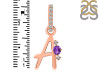 Amethyst & White Topaz Alphabet A Pendant AMT-RDA-27.