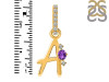 Amethyst & White Topaz Alphabet A Pendant AMT-RDA-27.