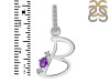 Amethyst & White Topaz Alphabet B Pendant AMT-RDA-28.