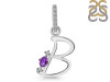 Amethyst & White Topaz Alphabet B Pendant AMT-RDA-28.
