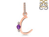 Amethyst & White Topaz Alphabet C Pendant AMT-RDA-29.