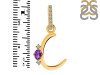 Amethyst & White Topaz Alphabet C Pendant AMT-RDA-29.