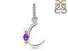 Amethyst & White Topaz Alphabet C Pendant AMT-RDA-29.