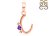 Amethyst & White Topaz Alphabet C Pendant AMT-RDA-3.