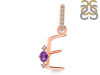 Amethyst & White Topaz Alphabet E Pendant AMT-RDA-31.