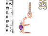 Amethyst & White Topaz Alphabet E Pendant AMT-RDA-31.