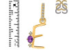 Amethyst & White Topaz Alphabet E Pendant AMT-RDA-31.