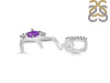 Amethyst & White Topaz Alphabet E Pendant AMT-RDA-31.
