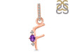 Amethyst & White Topaz Alphabet F Pendant AMT-RDA-32.