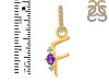 Amethyst & White Topaz Alphabet F Pendant AMT-RDA-32.