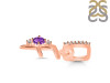 Amethyst & White Topaz Alphabet F Pendant AMT-RDA-32.