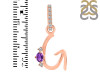 Amethyst & White Topaz Alphabet G Pendant AMT-RDA-33.
