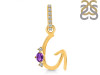 Amethyst & White Topaz Alphabet G Pendant AMT-RDA-33.