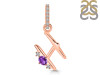 Amethyst & White Topaz Alphabet H Pendant AMT-RDA-34.