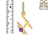 Amethyst & White Topaz Alphabet H Pendant AMT-RDA-34.