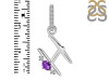 Amethyst & White Topaz Alphabet H Pendant AMT-RDA-34.