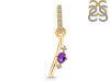 Amethyst & White Topaz Alphabet I Pendant AMT-RDA-35.